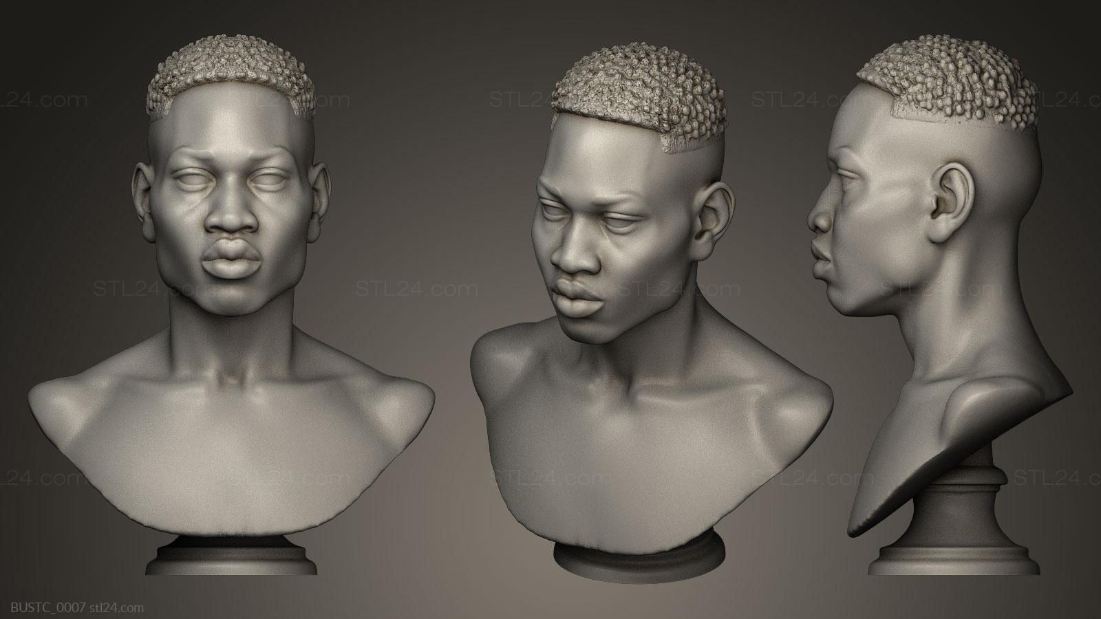 Бюсты и барельефы известных личностей (Ахмад Арбери, BUSTC_0007) 3D модель для ЧПУ станка